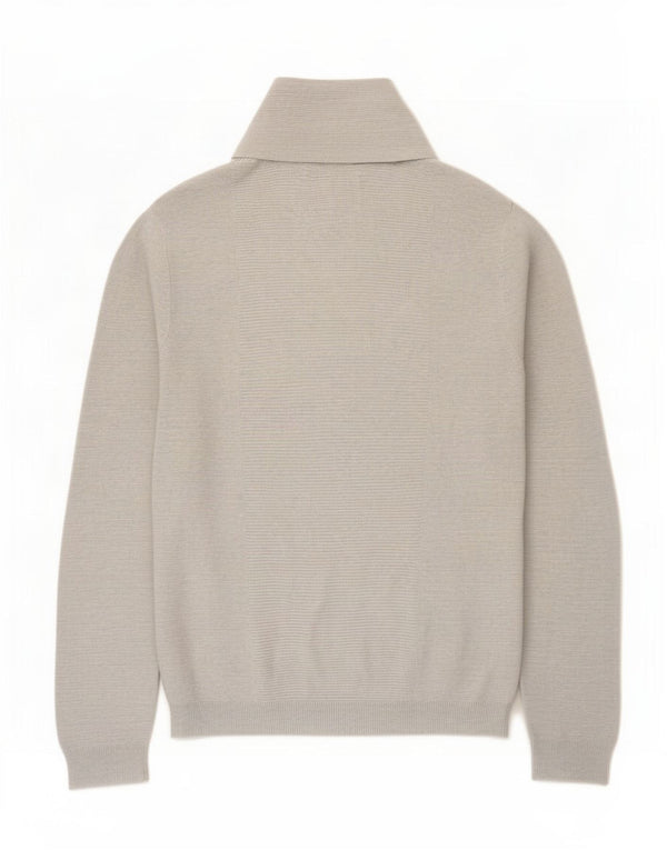 Jules Mens Shawl Neck Jumper Sweater Large Grey Cotton
