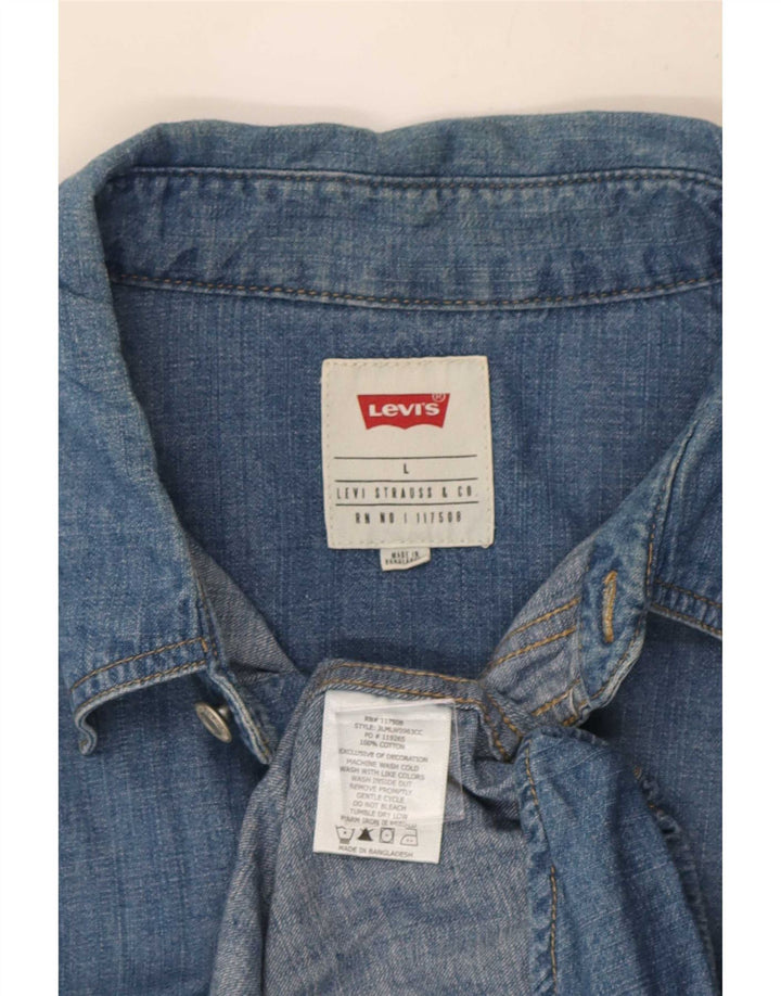 Levi's Mens Denim Shirt Large Blue Cotton
