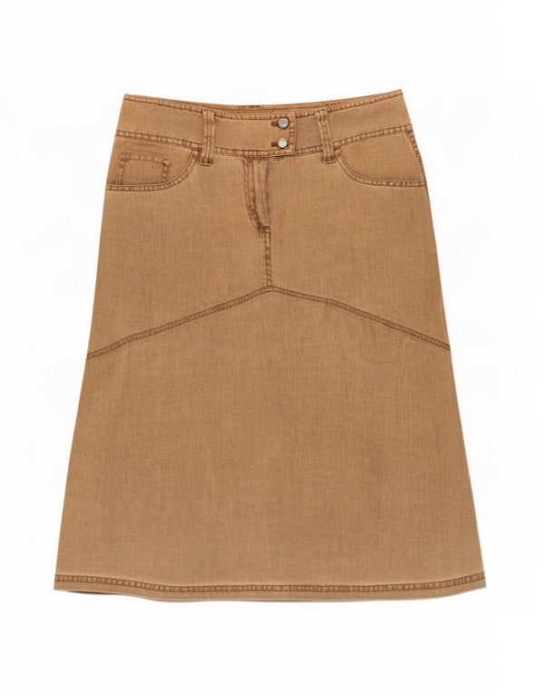 Marlboro Classics Womens A-Line Skirt EU 42 Large W30 Beige