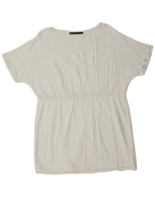 Zara Womens Oversized Blouse Top UK 14 Medium White Polyester