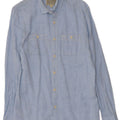 Jack Wills Mens Shirt Small Blue Linen