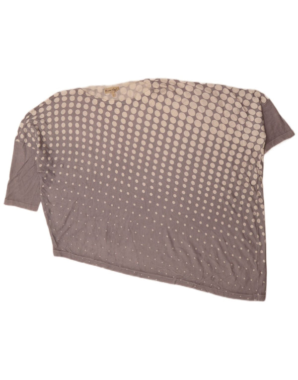 Phase Eight Womens Asymmetric Blouse Top UK 14 Medium Purple Spotted