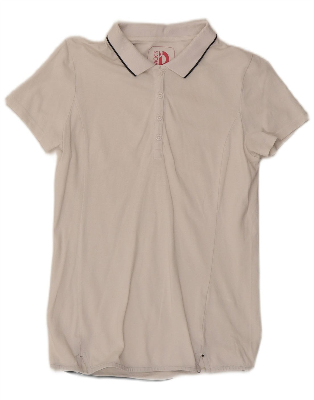 Dack's Womens Polo Shirt UK 12 Medium White Cotton
