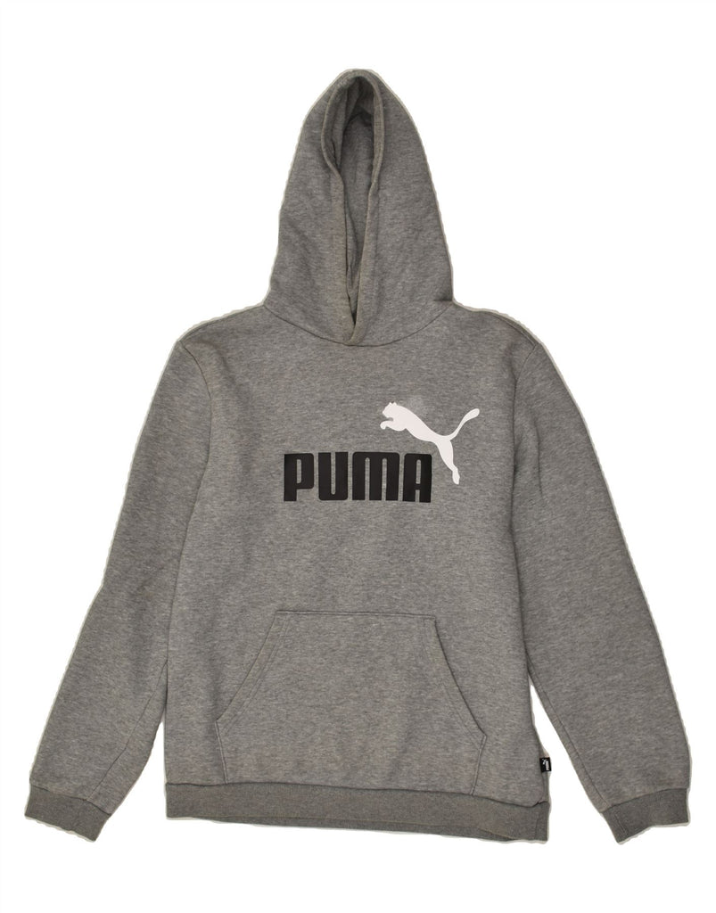 PUMA Boys Graphic Hoodie Jumper 15-16 Years Grey Cotton | Vintage Puma | Thrift | Second-Hand Puma | Used Clothing | Messina Hembry 