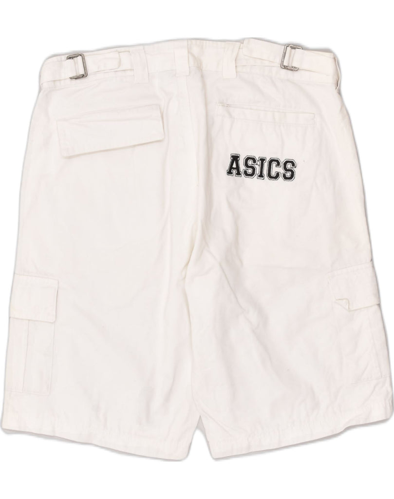 ASICS Mens Cargo Shorts Medium W34 White Cotton | Vintage Asics | Thrift | Second-Hand Asics | Used Clothing | Messina Hembry 