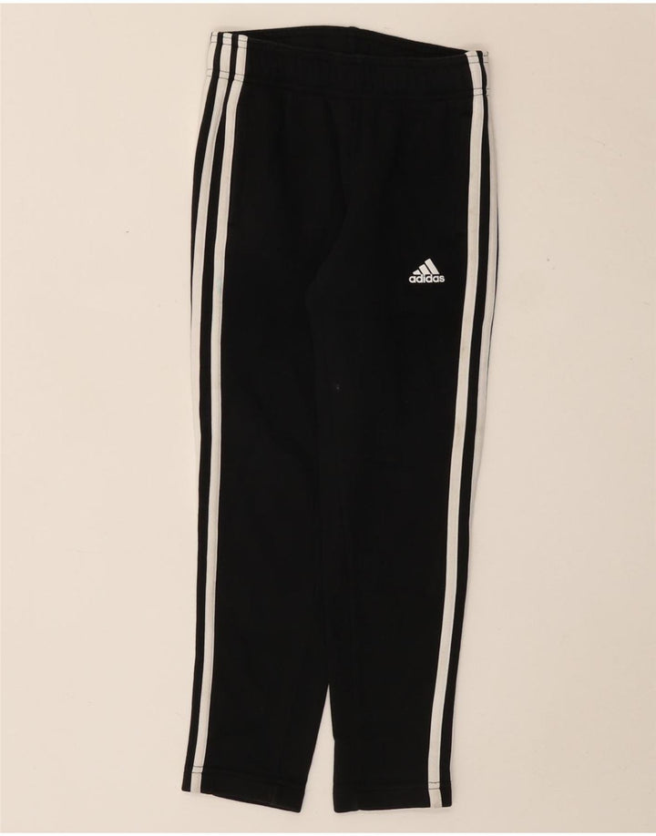 Adidas Boys Tracksuit Trousers 7-8 Years Black Cotton