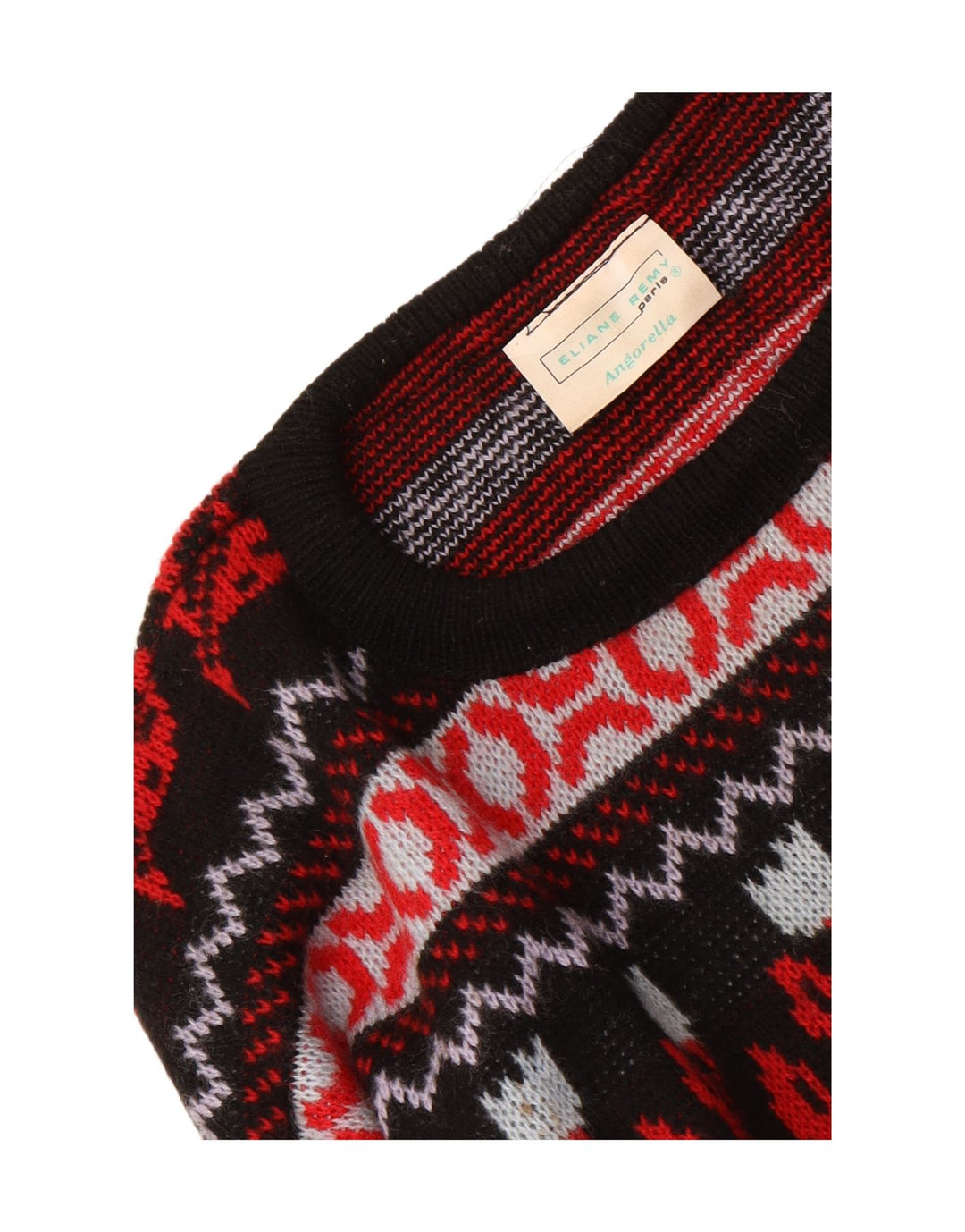 Vintage Mens Crew Neck Jumper Sweater Medium Multicoloured Floral Acrylic