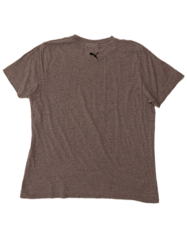 PUMA Mens Graphic T-Shirt Top Large Grey Cotton