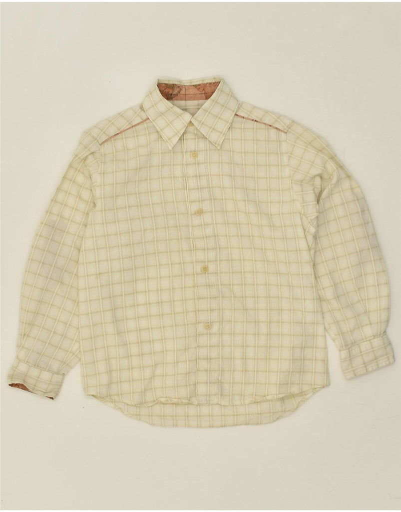 ALVIERO MARTINI Boys Shirt 5-6 Years Beige Check Cotton Vintage ALVIERO MARTINI and Second-Hand ALVIERO MARTINI from Messina Hembry 