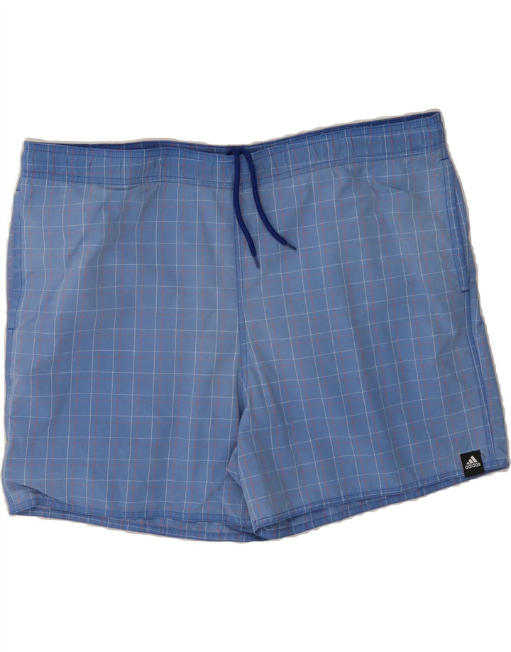 ADIDAS Mens Swimming Shorts XL  Blue Check Polyamide Vintage Adidas and Second-Hand Adidas from Messina Hembry 