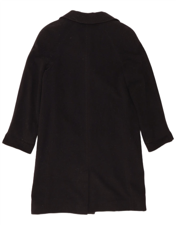 Franco Ancona Womens Overcoat IT 46 Large Black Virgin Wool