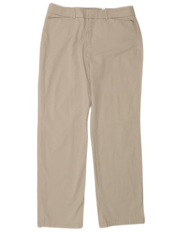 DOCKERS Womens Straight Casual Trousers US 12 Large W30 L30 Beige Cotton