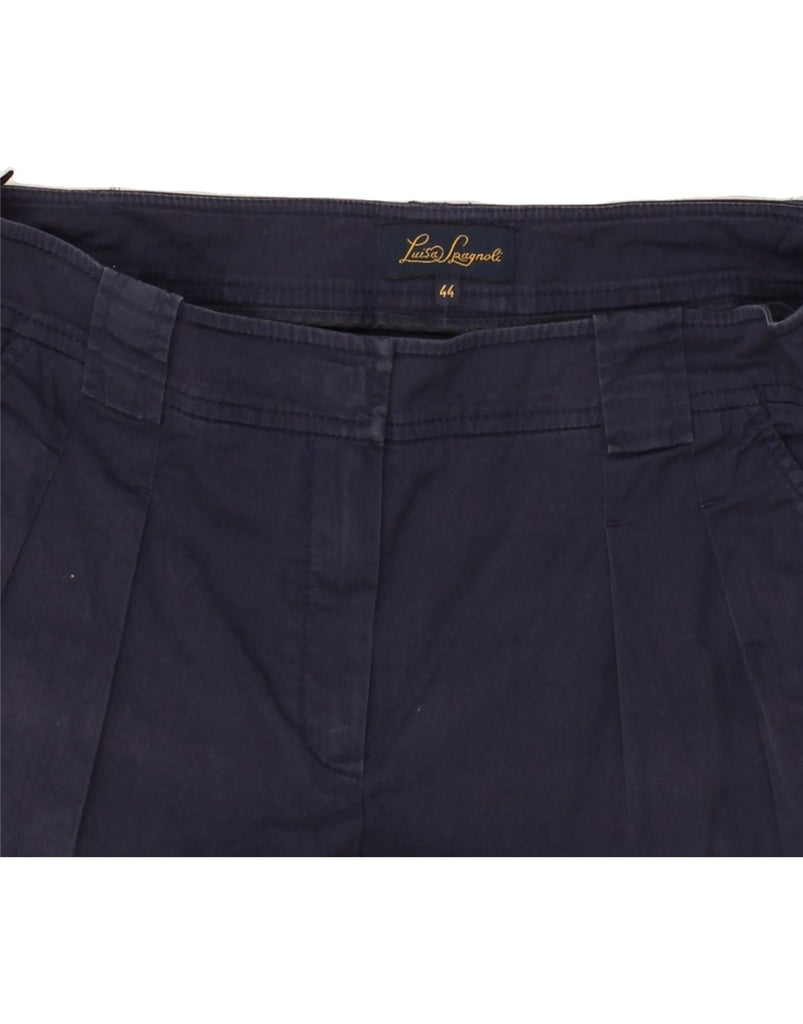 LUISA SPAGNOLI Womens Chino Shorts IT 44 Medium W30 Navy Blue Cotton Vintage Luisa Spagnoli and Second-Hand Luisa Spagnoli from Messina Hembry 