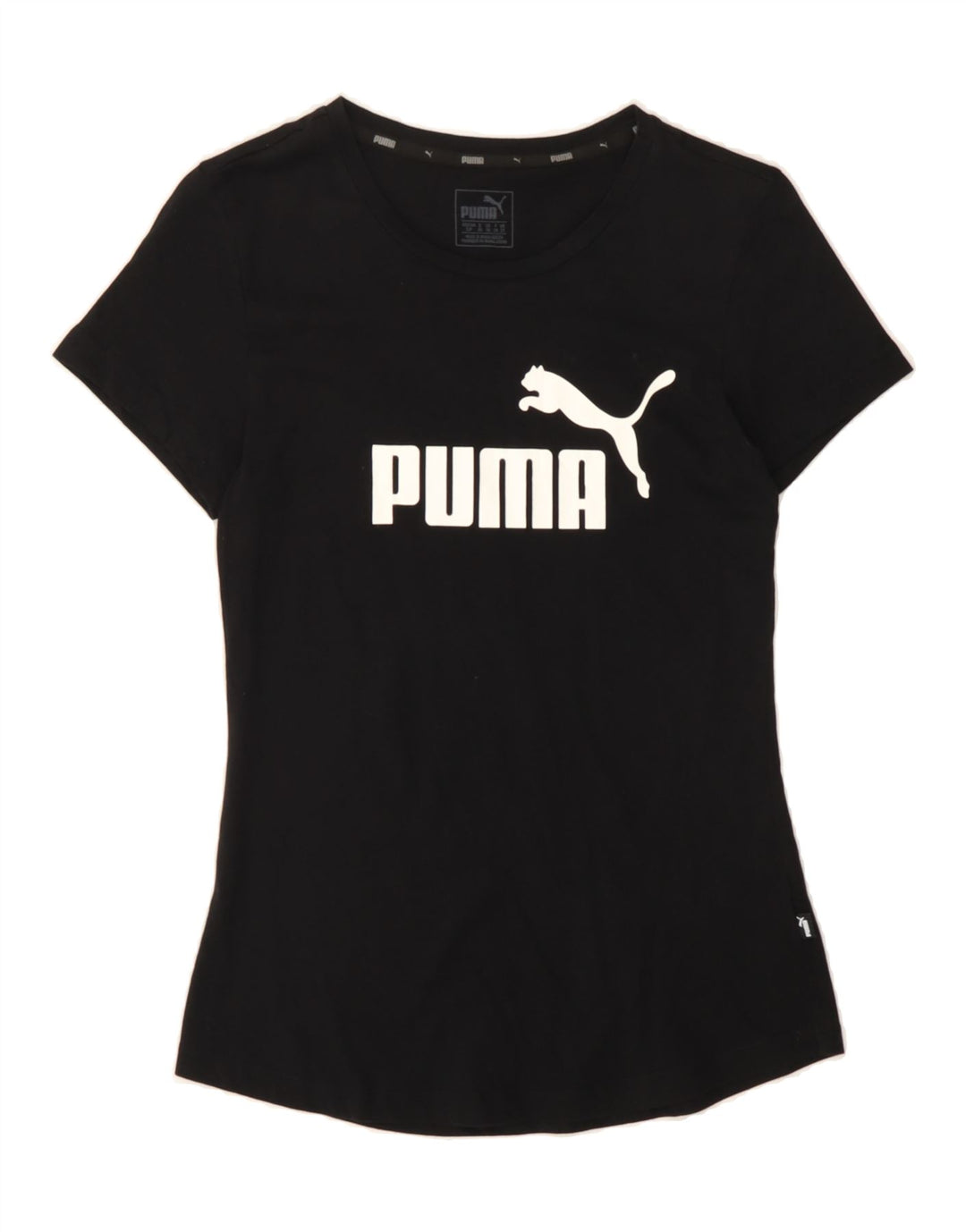 PUMA Womens Graphic T-Shirt Top UK 10 Small Black Vintage Puma and Second-Hand Puma from Messina Hembry 