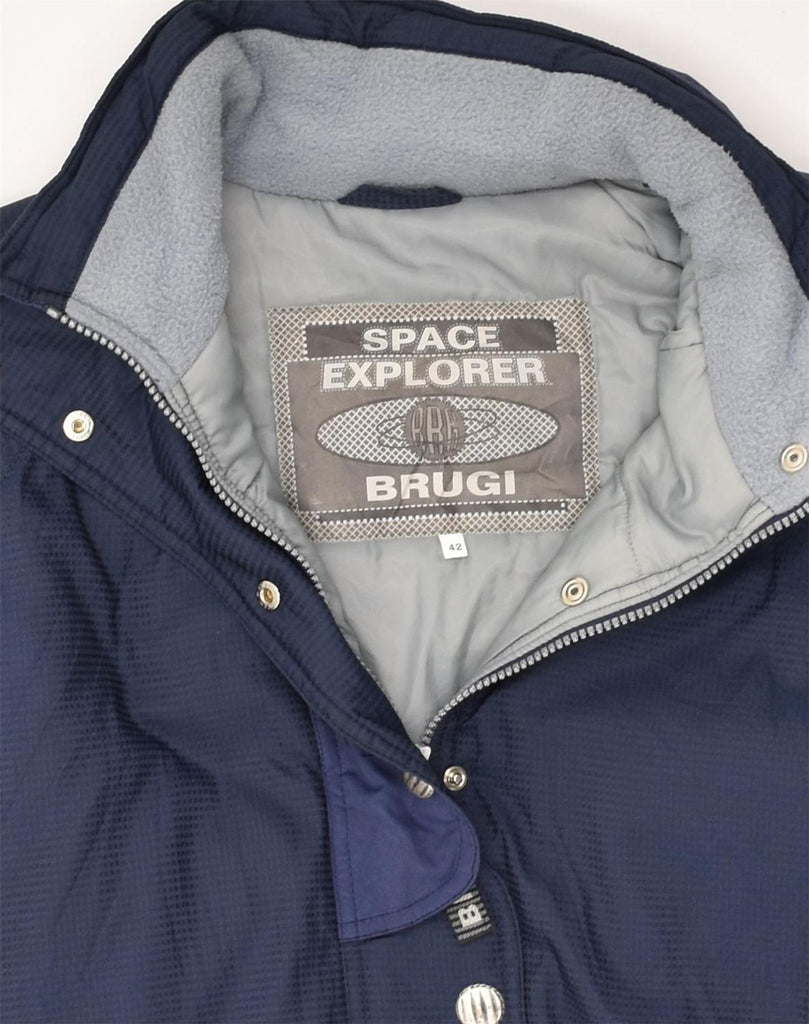 BRUGI Mens Windbreaker Jacket UK 42 XL Navy Blue Colourblock Polyester | Vintage Brugi | Thrift | Second-Hand Brugi | Used Clothing | Messina Hembry 