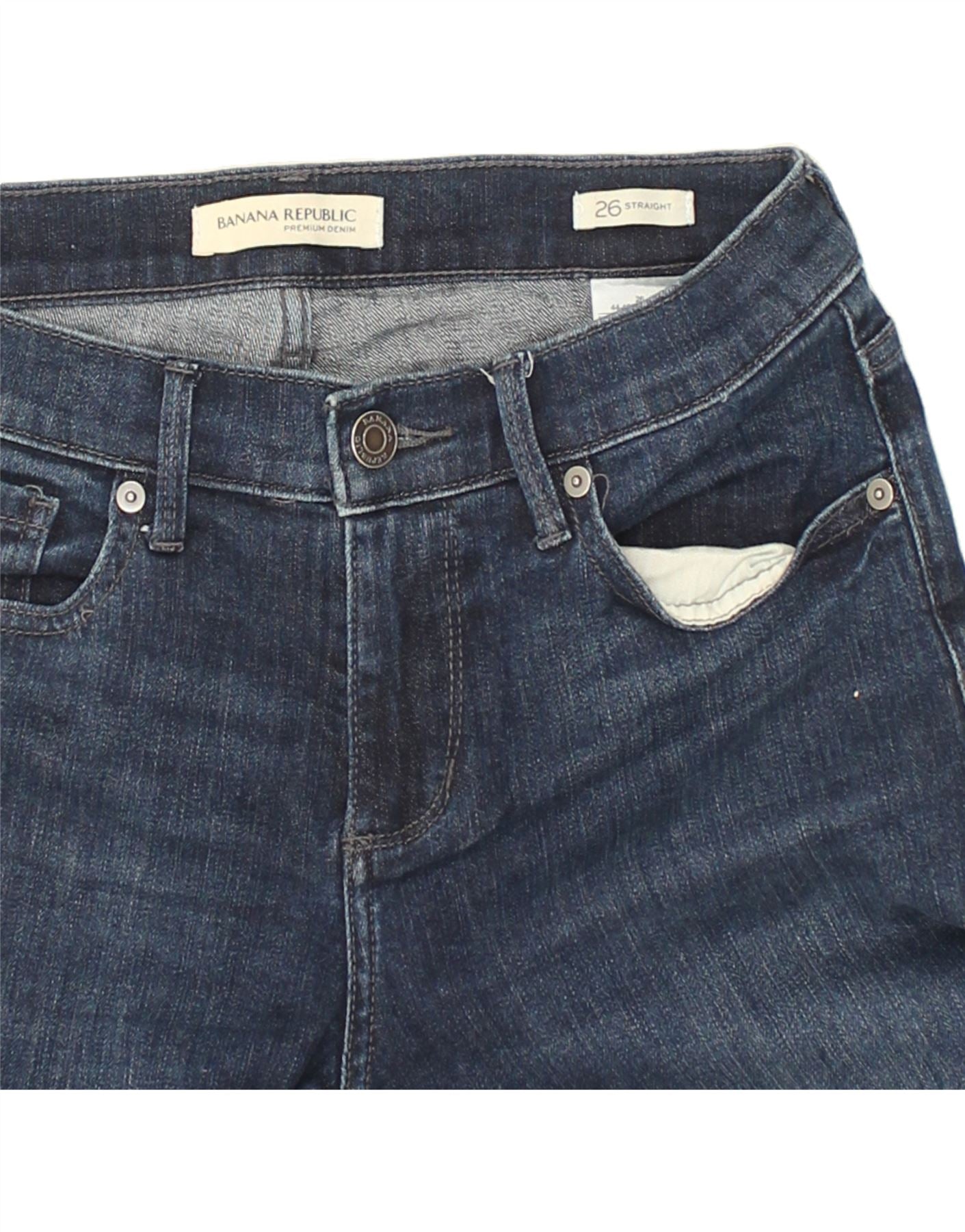 HOLLISTER Womens Straight Jeans W27 L32 Navy Blue Cotton, Vintage &  Second-Hand Clothing Online