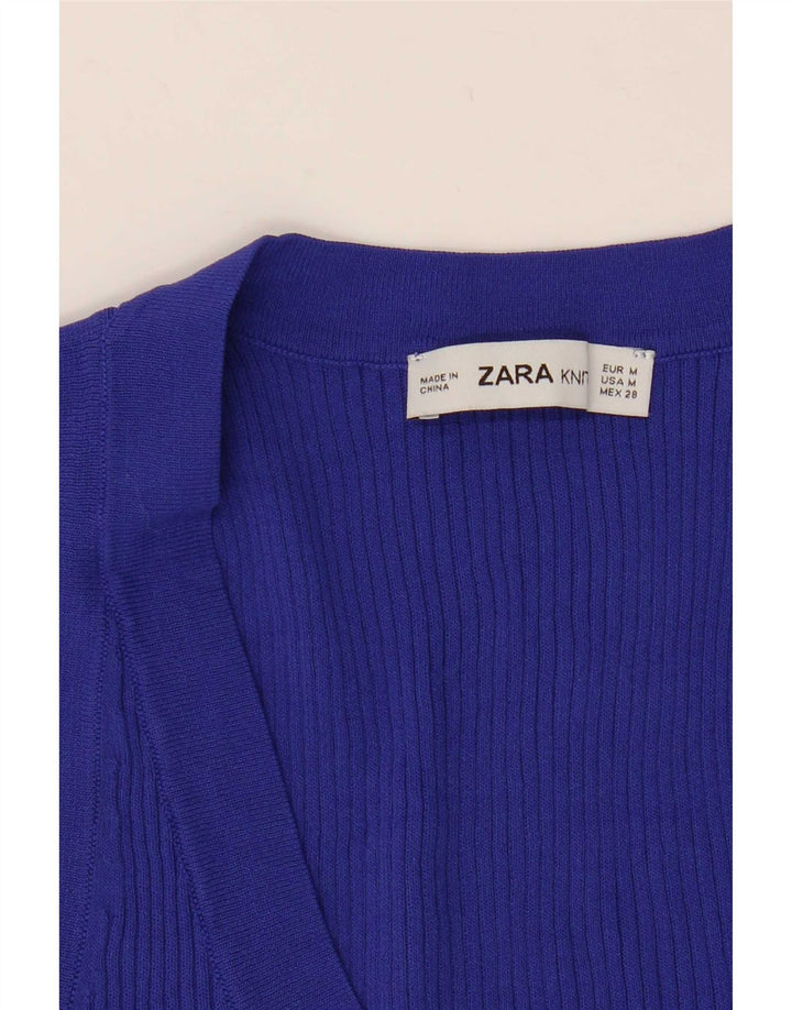 Zara Womens Vest Top UK 12 Medium Navy Blue