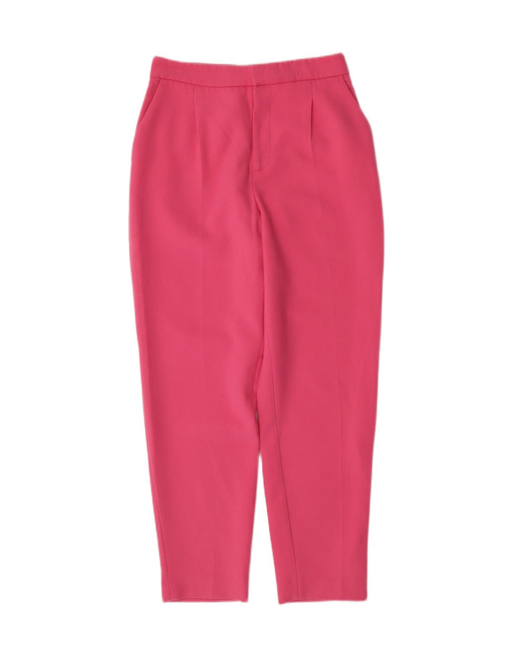ZARA Womens Tapered Chino Trousers Small W26 L27 Pink Polyester Vintage Zara and Second-Hand Zara from Messina Hembry 