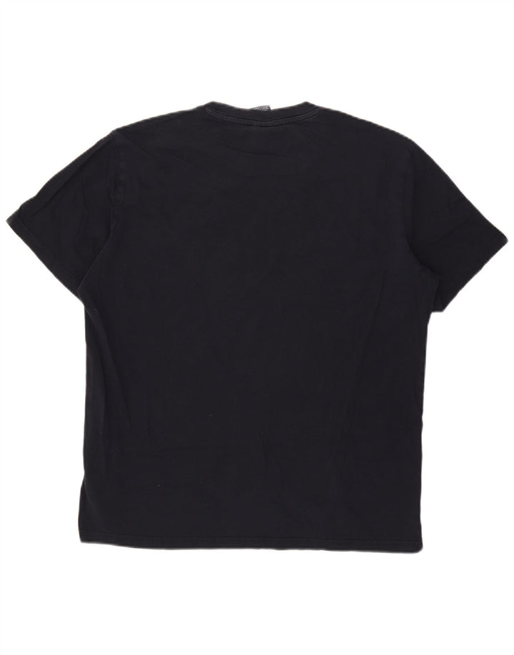 Champion Mens Graphic T-Shirt Top Large Navy Blue Cotton