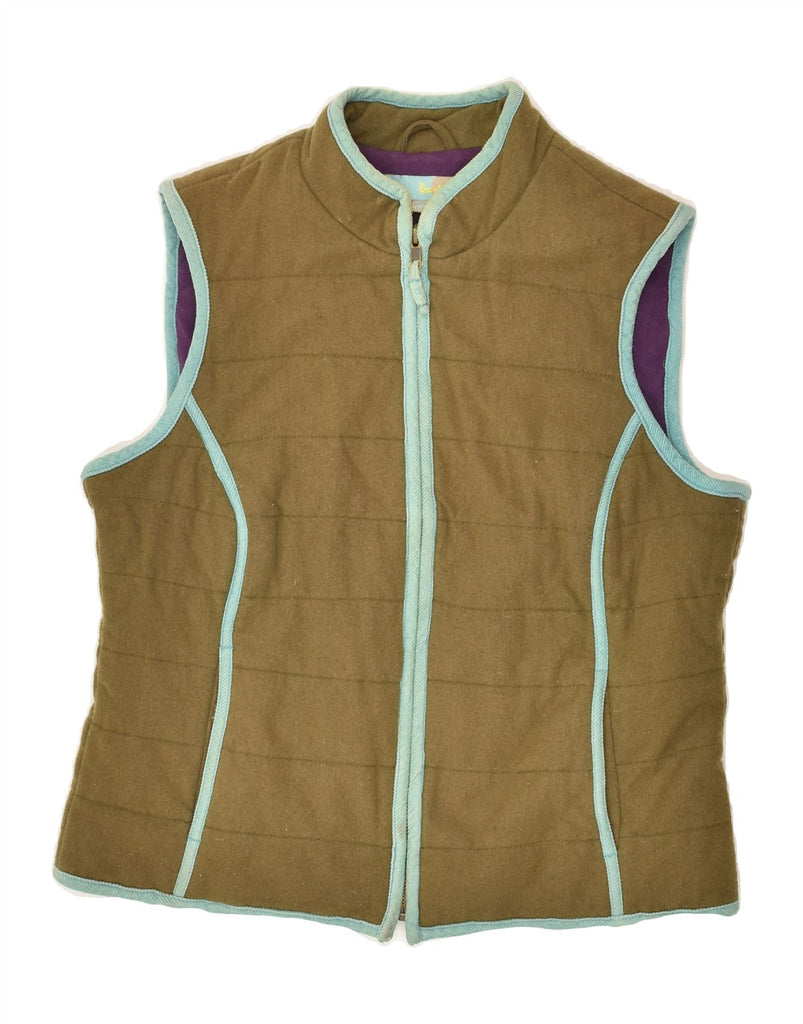 BODEN Womens Gilet UK 14 Large  Khaki Cotton | Vintage Boden | Thrift | Second-Hand Boden | Used Clothing | Messina Hembry 