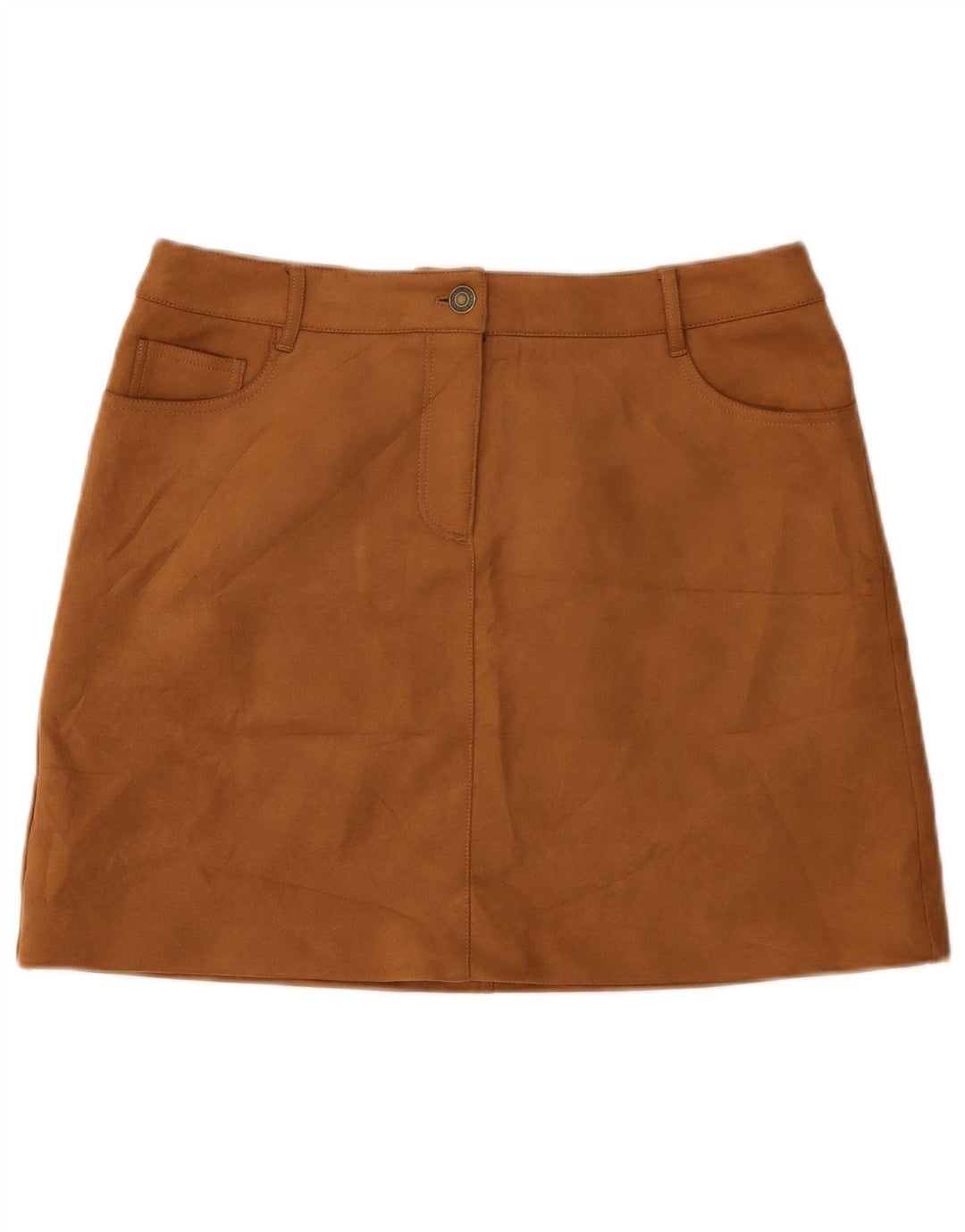 Marks & Spencer Womens Mini Skirt UK 14 Large W34 Beige Polyester