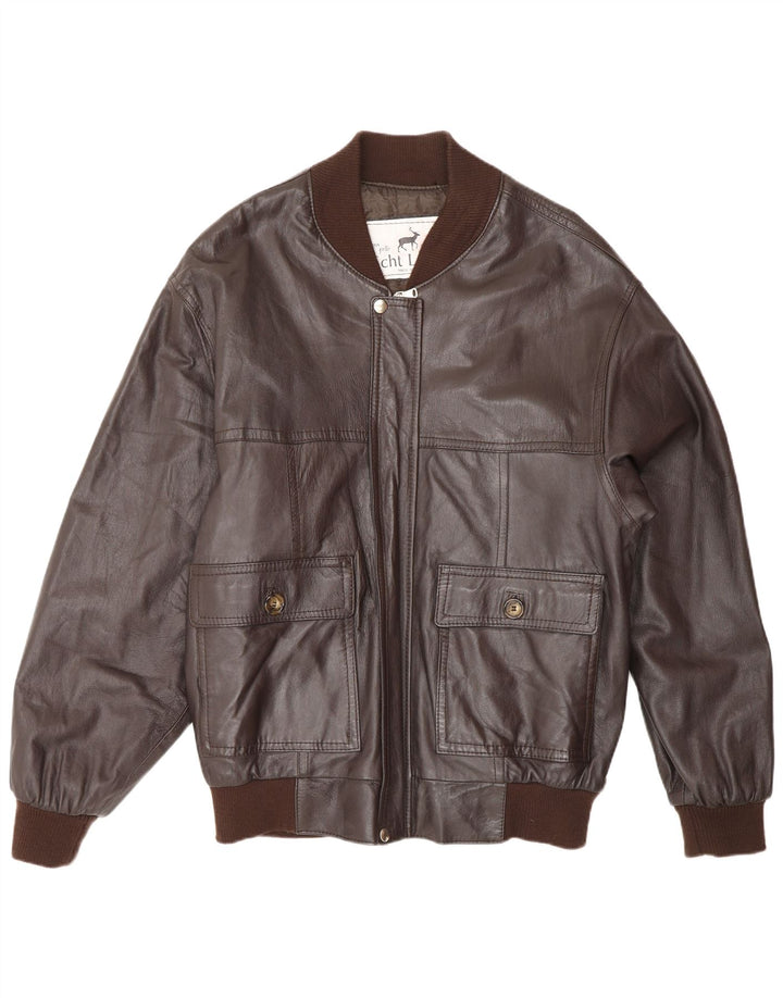 Vintage Mens Leather Jacket UK 38 Medium Brown Leather