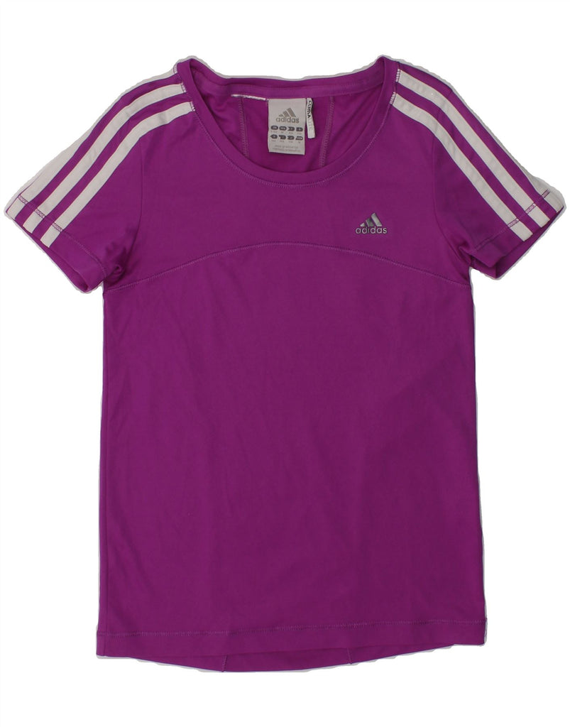 ADIDAS Girls Climalite T-Shirt Top 9-10 Years Purple | Vintage Adidas | Thrift | Second-Hand Adidas | Used Clothing | Messina Hembry 