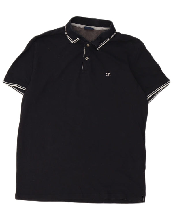 Champion Mens Polo Shirt Large Black Cotton
