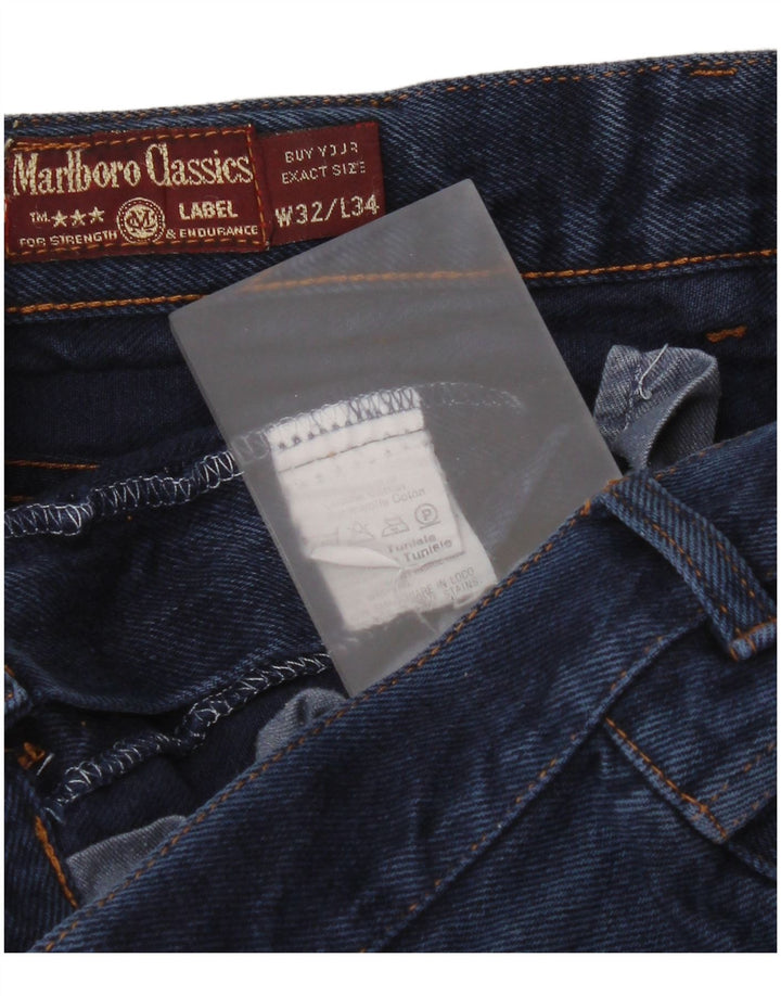Marlboro Classics Mens Straight Jeans W32 L30 Navy Blue Cotton