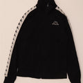 Kappa Womens Graphic Tracksuit Top Jacket UK 10 Small Black Colourblock