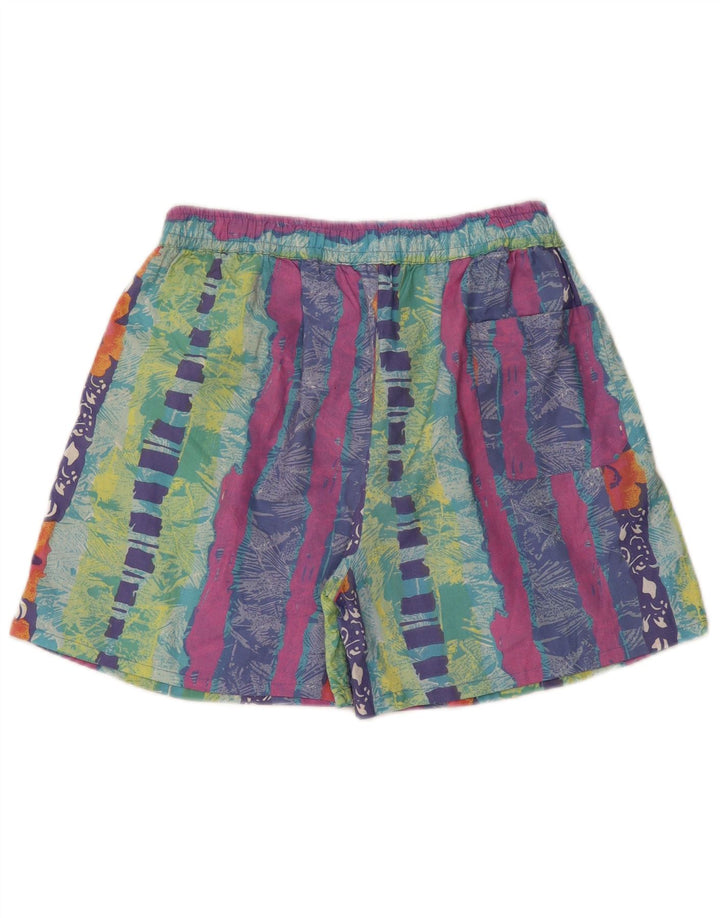 VINTAGE Mens Swimming Shorts Medium Multicoloured Striped Cotton