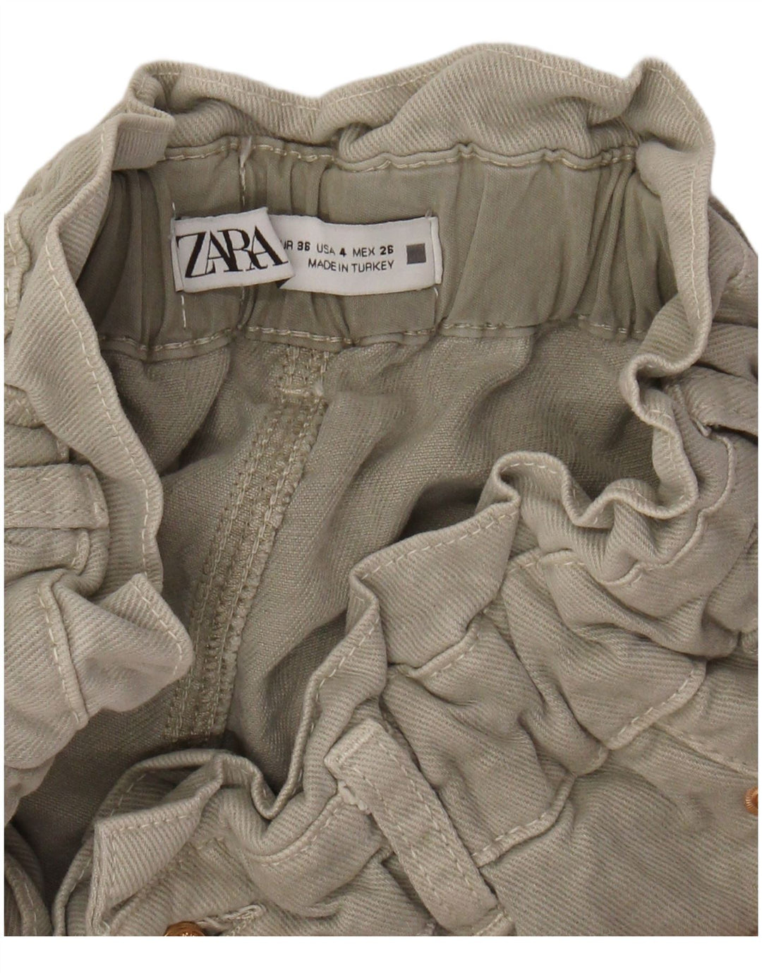 ZARA Womens High Waist Tapered Casual Trousers EU 36 XS W26 L26 Grey