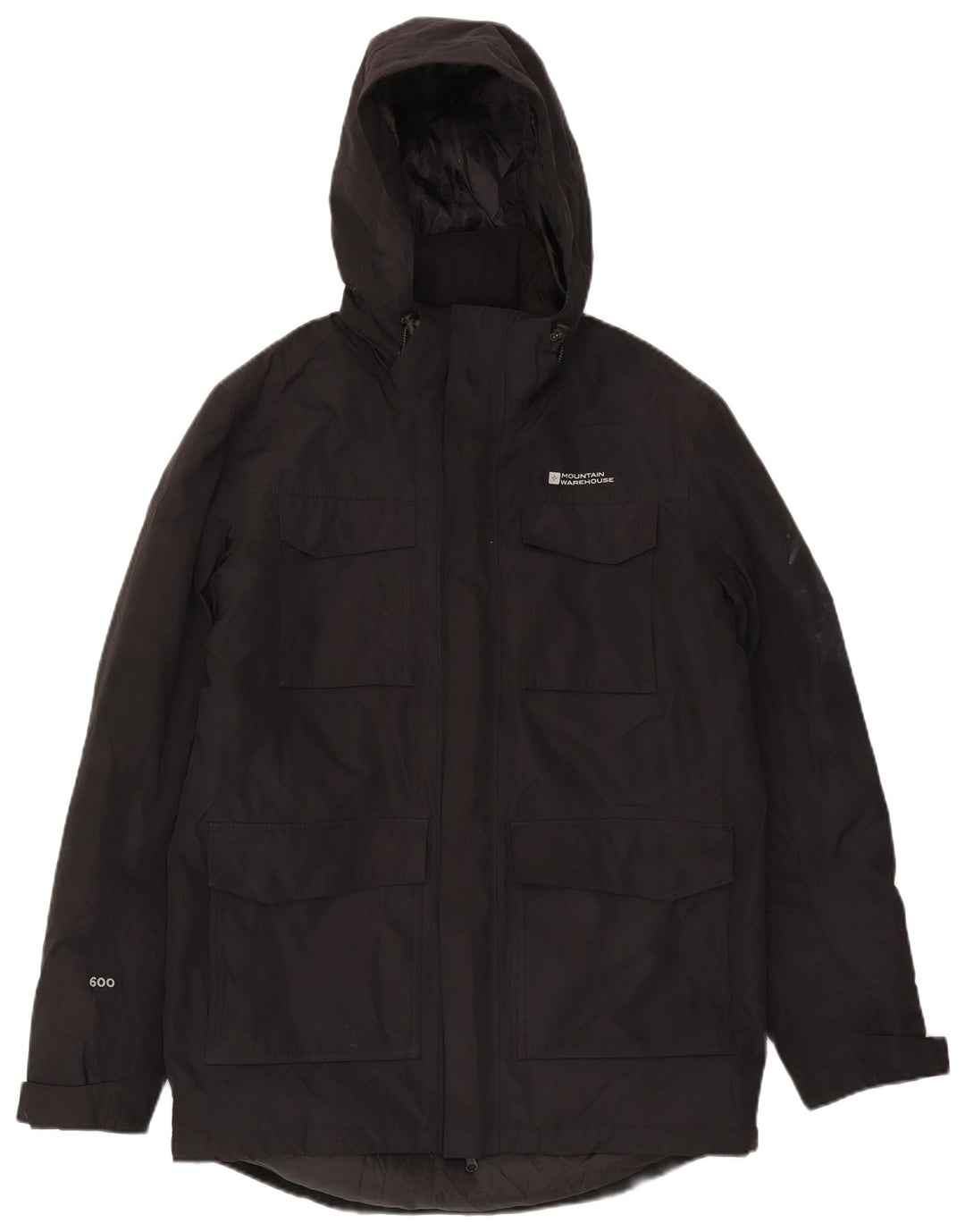 Mountain Warehouse Mens Hooded Padded Coat UK 38 Medium Black Polyester