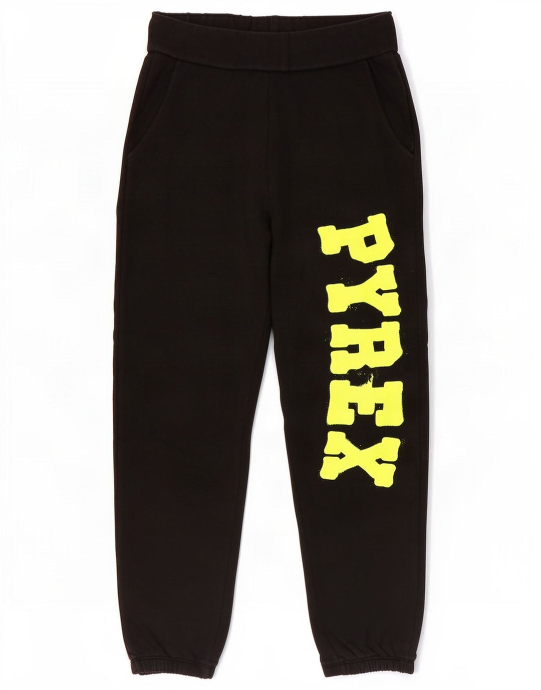 Pyrex Womens Graphic Tracksuit Trousers Joggers UK 10 Small Black Cotton