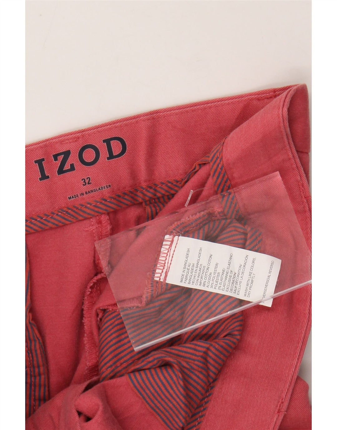 IZOD Mens Chino Shorts W32 Medium  Red Cotton