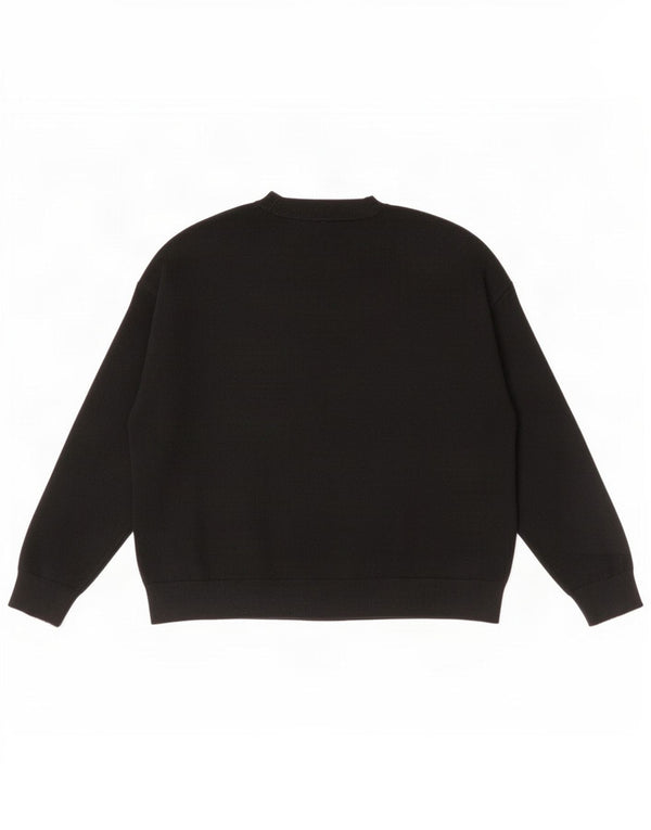 Marks & Spencer Womens Graphic Crew Neck Jumper Sweater UK 16 Large Black