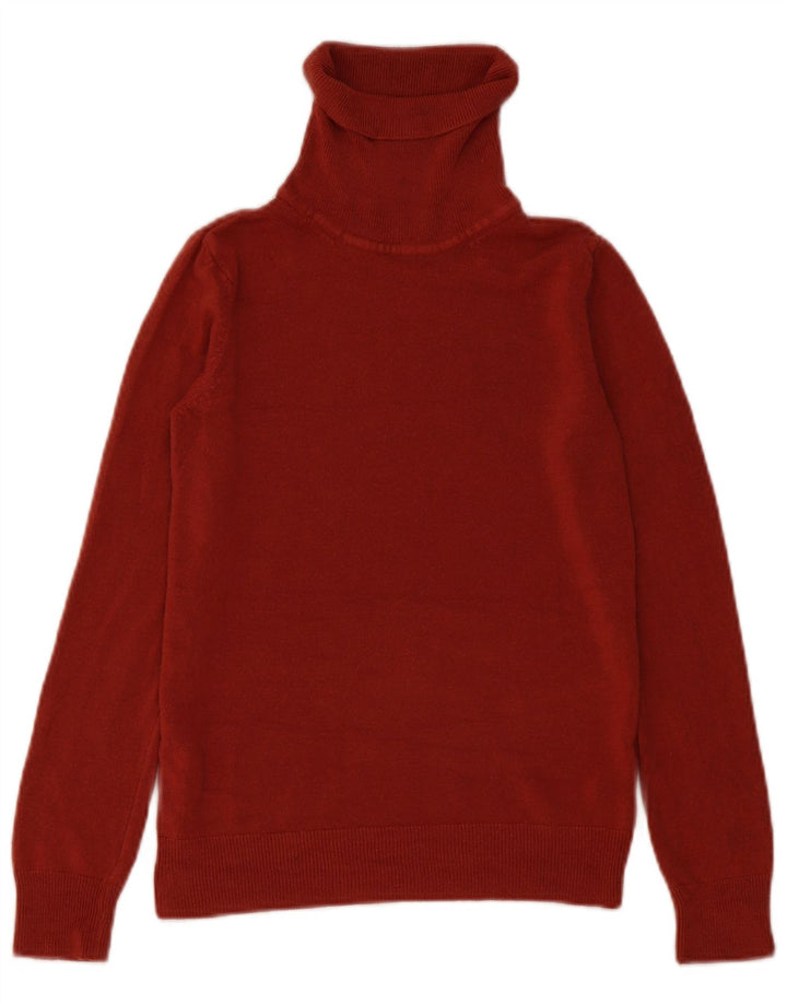 Marks & Spencer Womens Roll Neck Jumper Sweater UK 8 Small Red Acrylic
