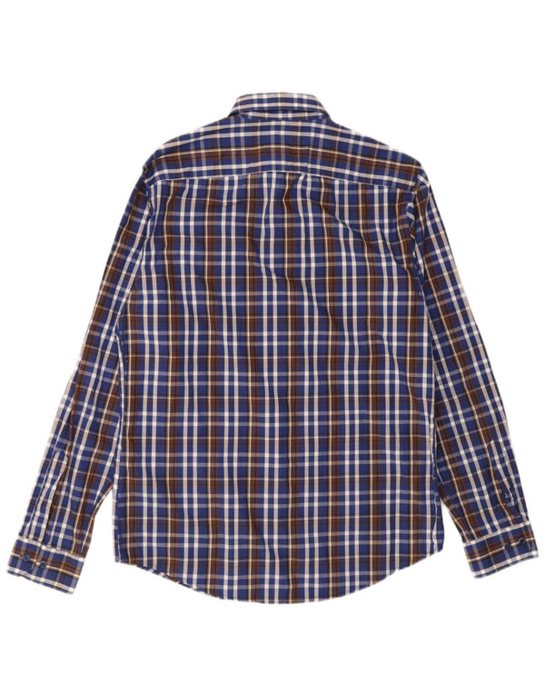 Adidas Mens Shirt Size 40 Medium Blue Check Cotton