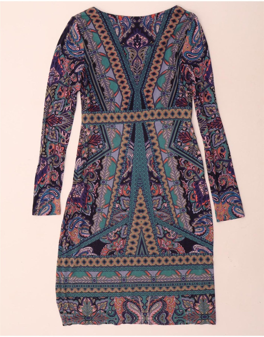 MONSOON Womens Long Sleeve Shift Dress UK 12 Medium Multicoloured Paisley