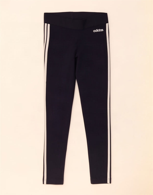 Adidas Womens Leggings UK 8/10 Small Navy Blue Cotton