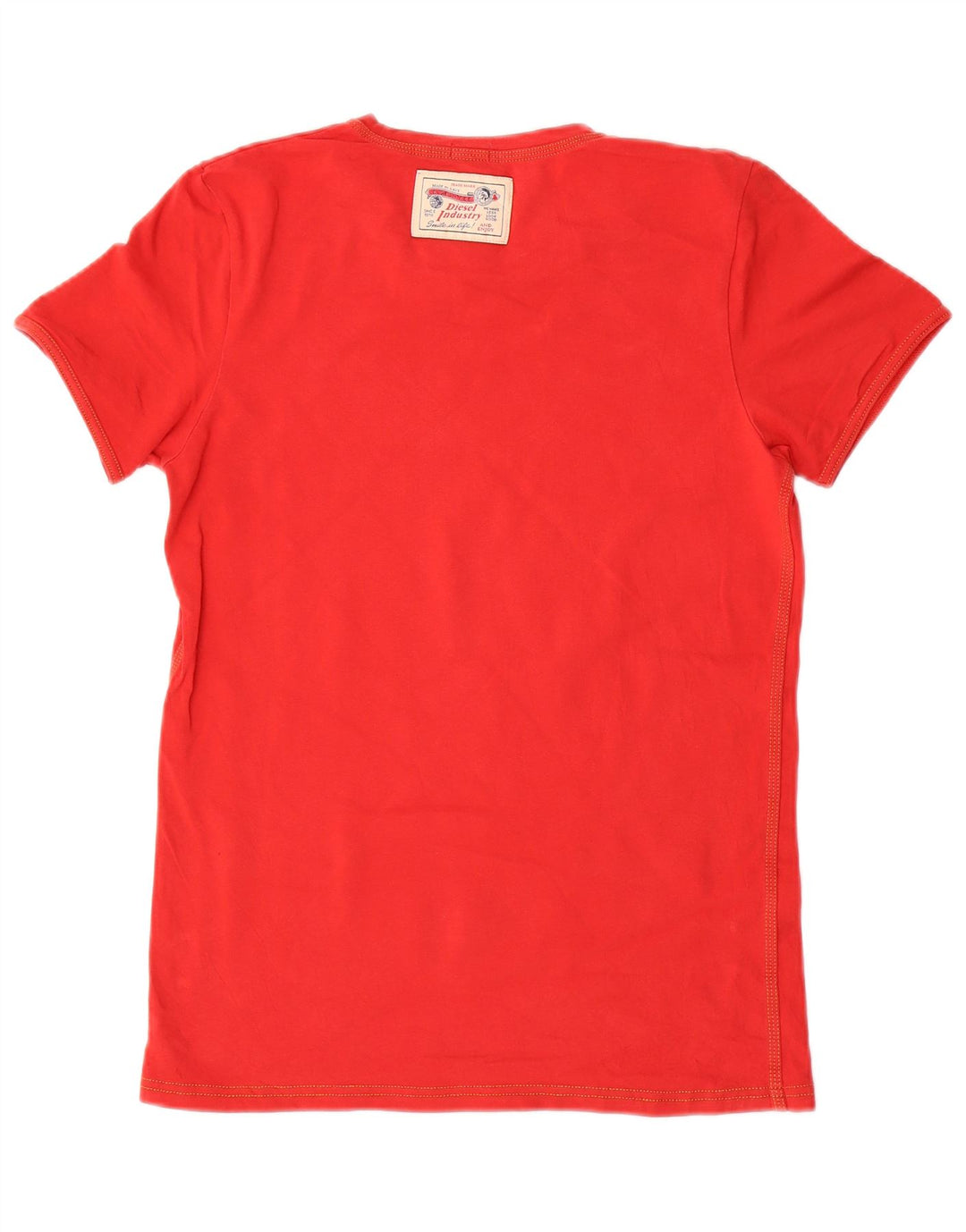 DIESEL Womens T-Shirt Top UK 10 Small Red Cotton