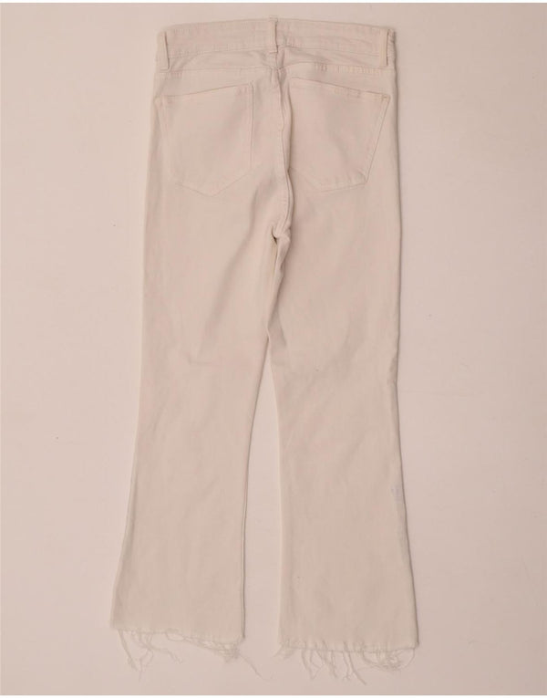 Zara Womens Crop Bootcut Jeans EU 40 Medium W30 L25 White
