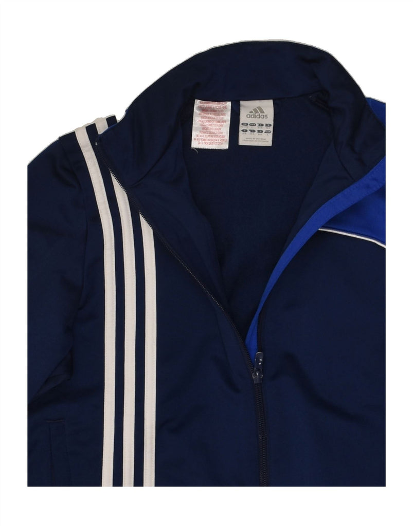 ADIDAS Boys Tracksuit Top Jacket 13-14 Years Navy Blue Colourblock | Vintage Adidas | Thrift | Second-Hand Adidas | Used Clothing | Messina Hembry 