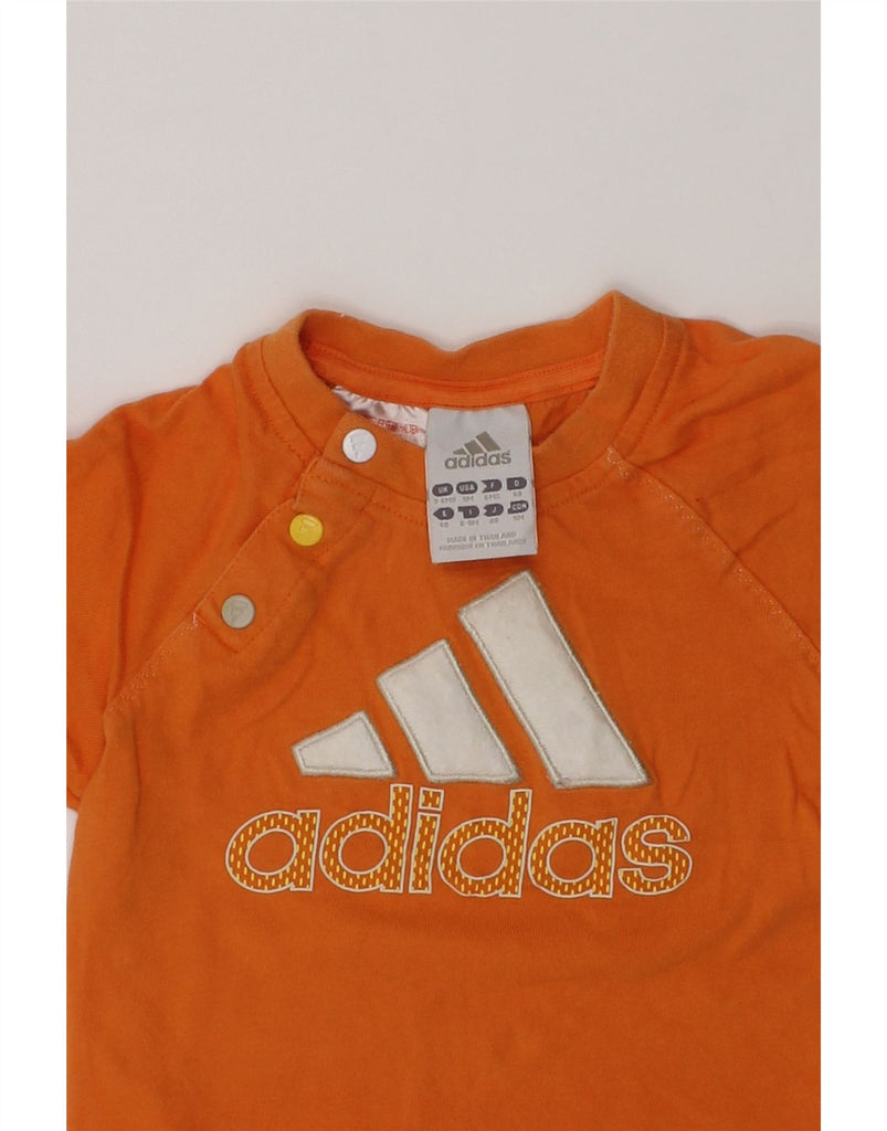 ADIDAS Baby Girls Graphic Top Long Sleeve 3-6 Months Orange | Vintage Adidas | Thrift | Second-Hand Adidas | Used Clothing | Messina Hembry 