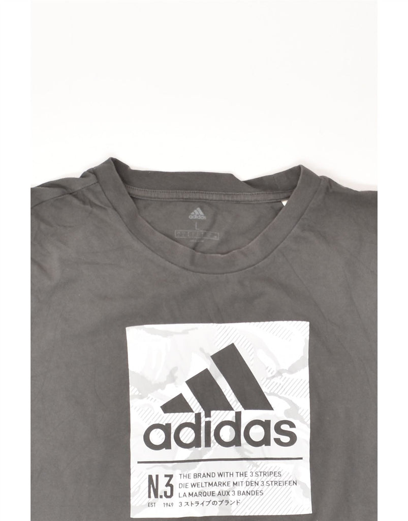 ADIDAS Mens Graphic T-Shirt Top Large Grey Cotton | Vintage Adidas | Thrift | Second-Hand Adidas | Used Clothing | Messina Hembry 