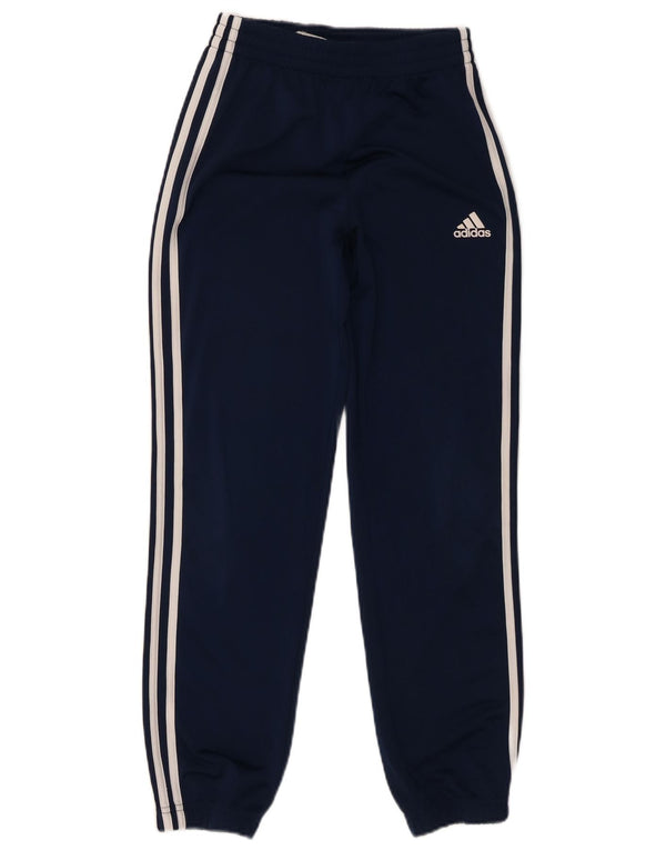 Adidas Boys Tracksuit Trousers Joggers 11-12 Years  Navy Blue Polyester