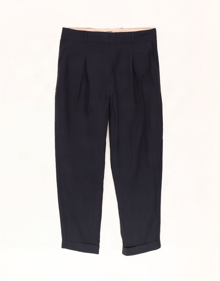 Cos Womens Pegged Cropped Trousers EU 36 Small W30 L23 Navy Blue Cupro