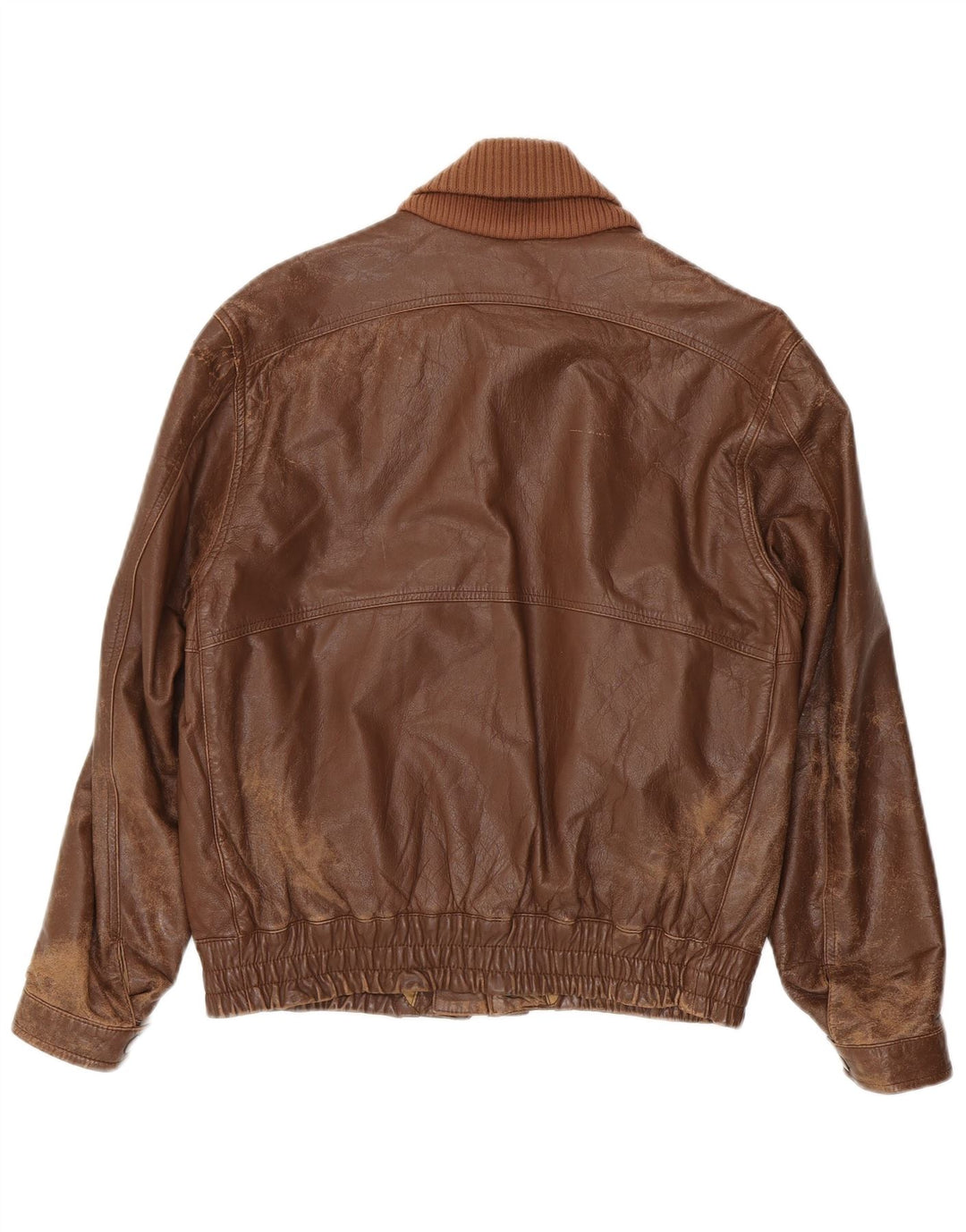 Vintage Mens Leather Jacket IT 48 Medium Brown Leather