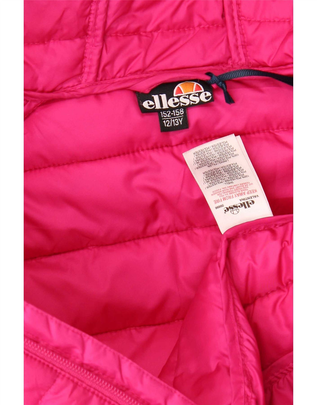 Ellesse Girls Hooded Padded Jacket 12-13 Years Pink Polyester