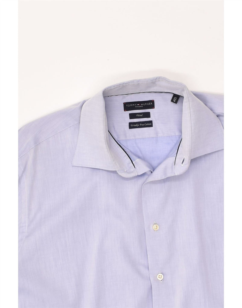 TOMMY HILFIGER Mens Tailored Fit Fitted Shirt Size 16 41 Large Purple | Vintage Tommy Hilfiger | Thrift | Second-Hand Tommy Hilfiger | Used Clothing | Messina Hembry 